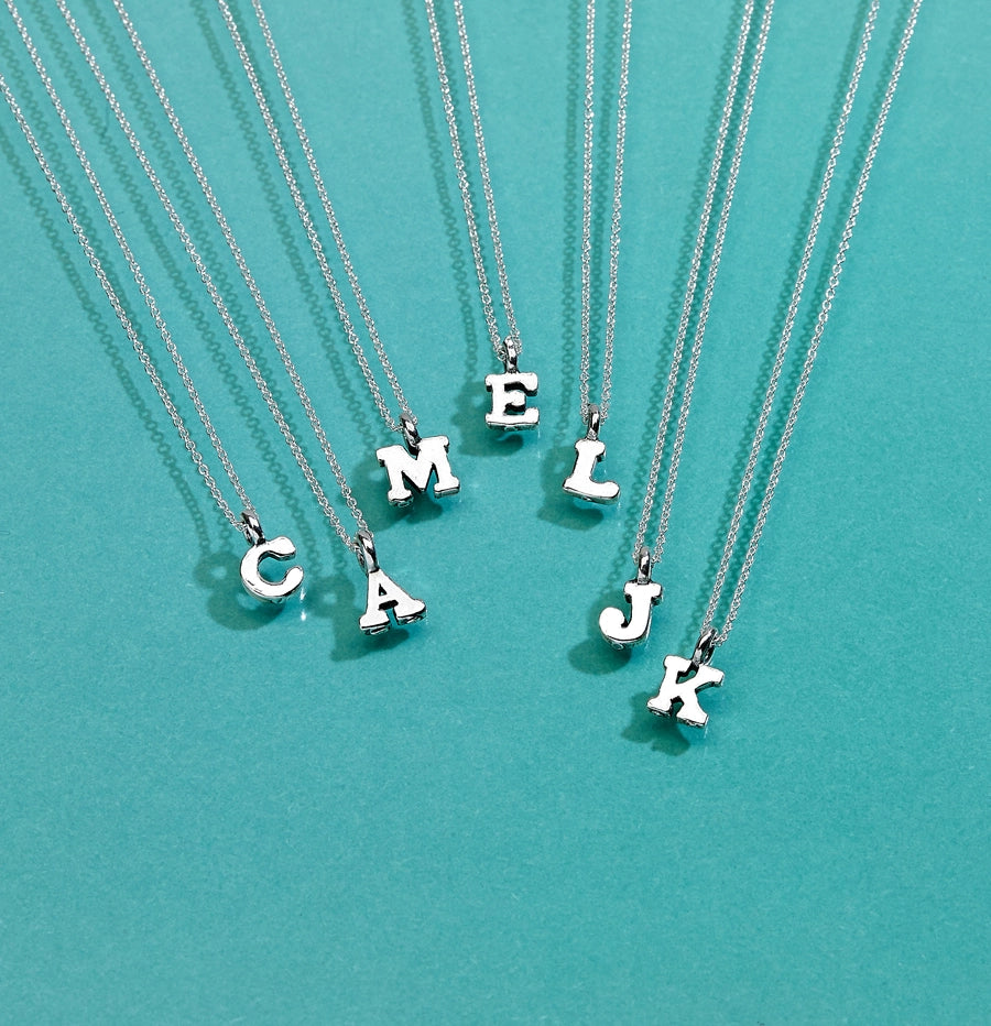 Dainty Initial Necklace in Silver