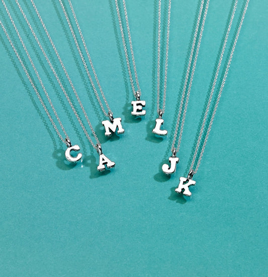 Dainty Initial Necklace in Silver