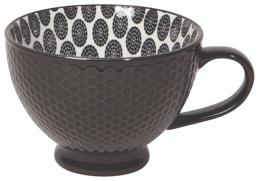 Black Stamped Latte Mug