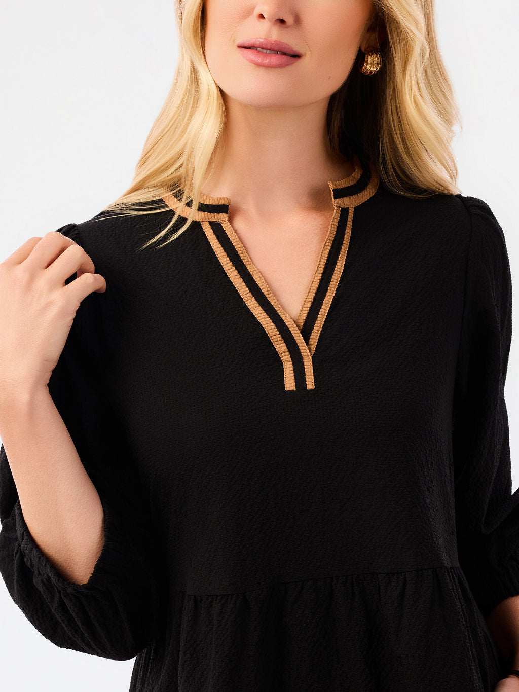 Cooper Dress in Black/Tan