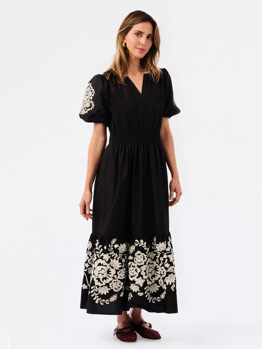 Tracey Dress in Aven Vines Black