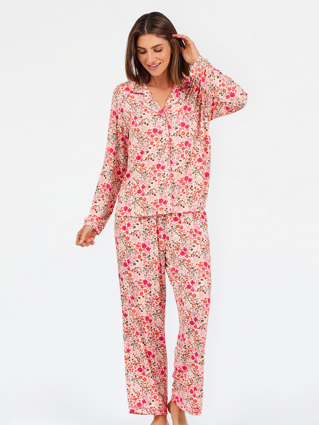 Charlotte Pajama Set in Granada Glen Tan