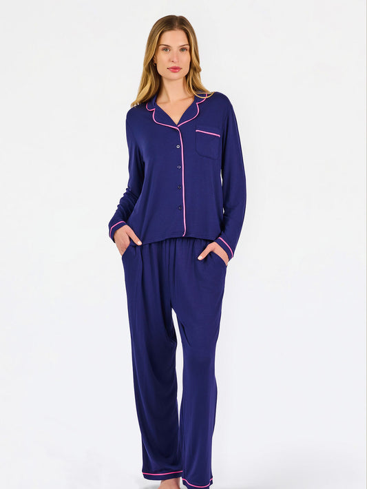 Charlotte Pajama Set in Navy