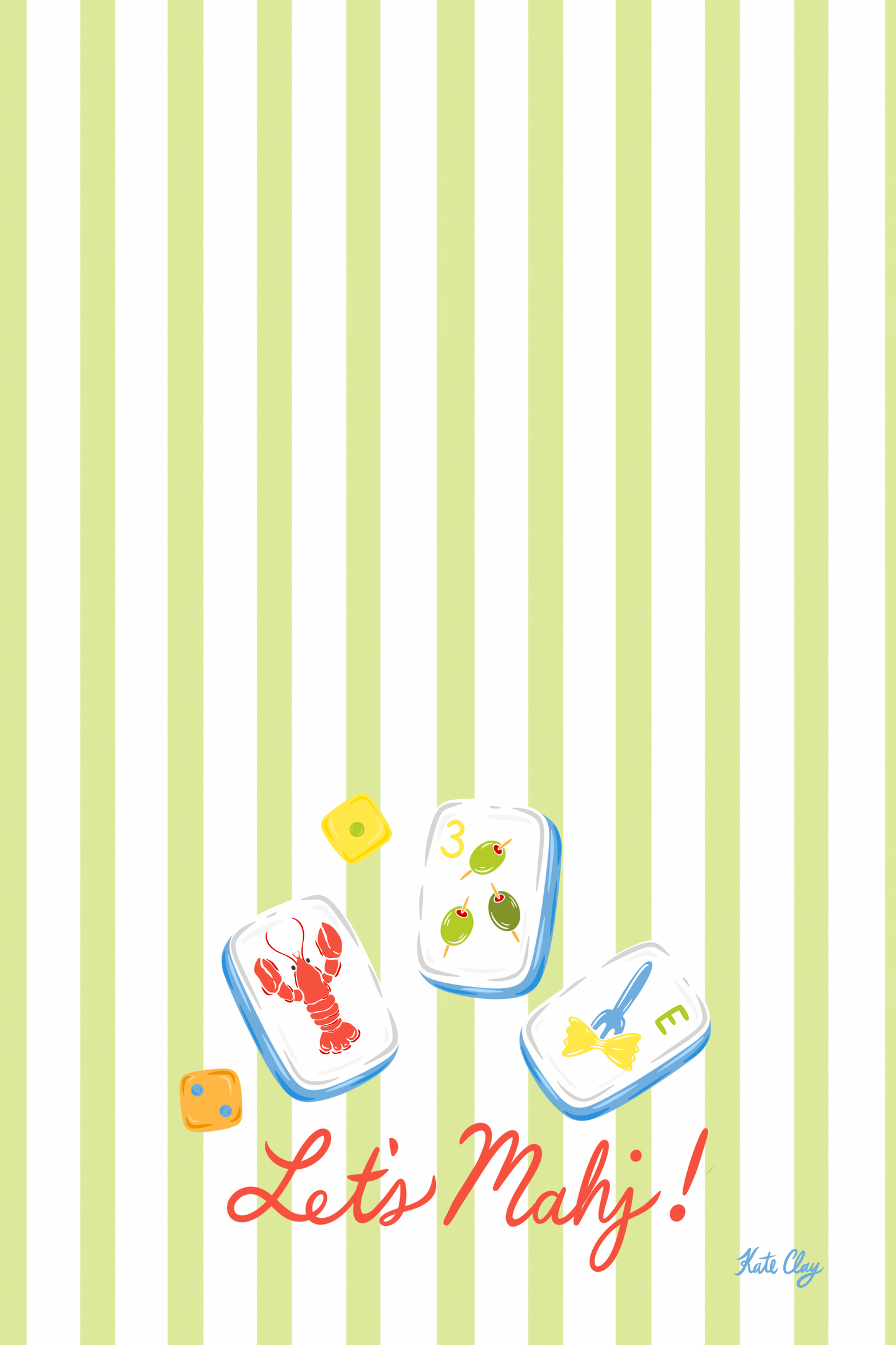 Ciao Mahjong Double Sided Tea Towel