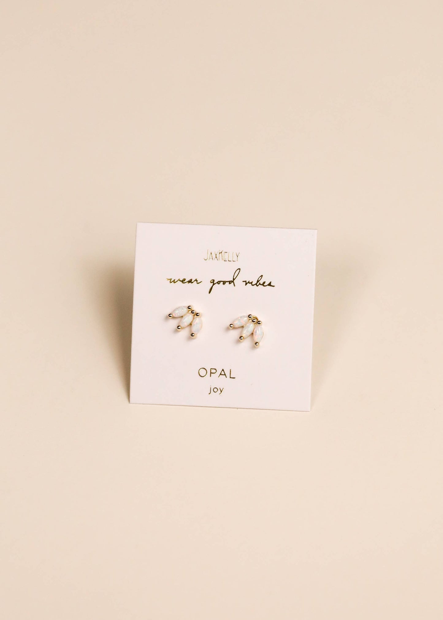 Opal Crown Stud - White - Earring