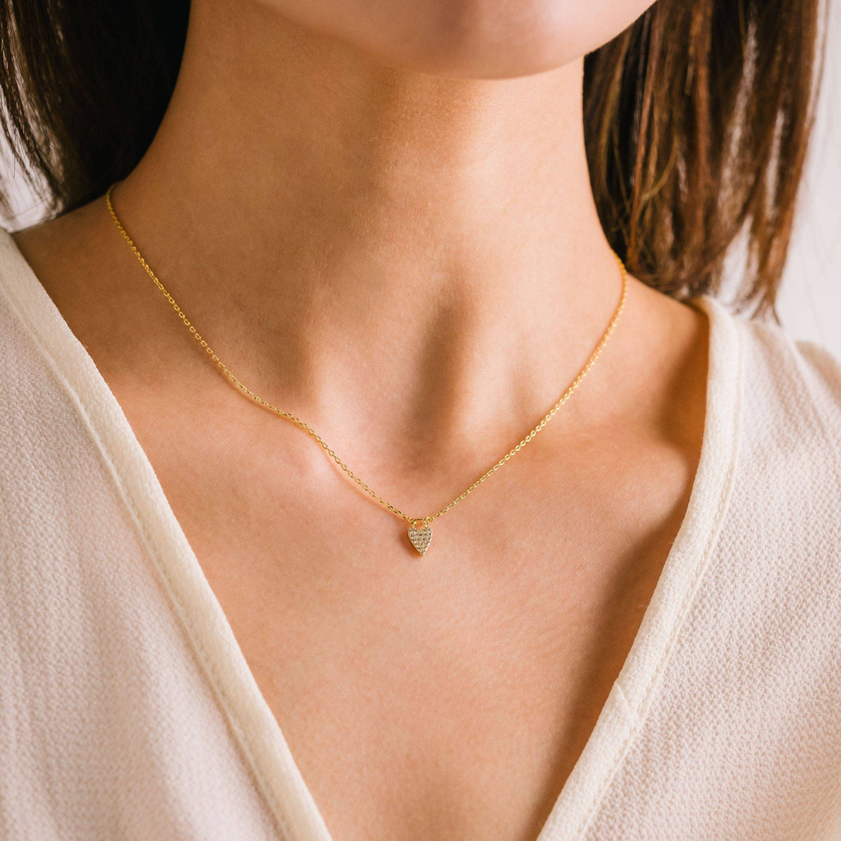 Flutter Heart Necklace in Gold