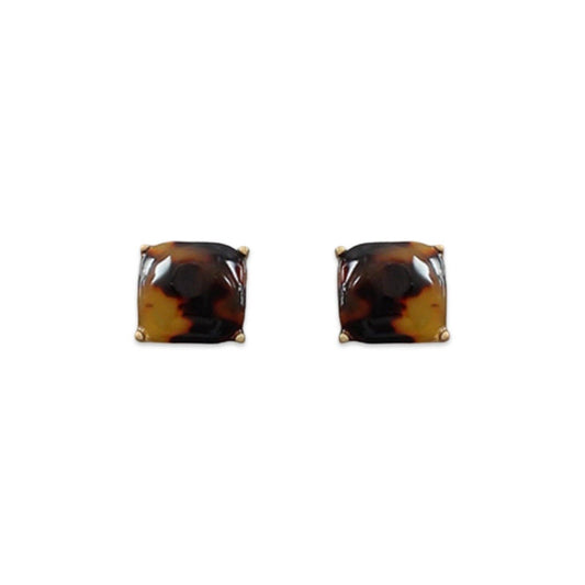 Dark Tortoiseshell Stud Earring