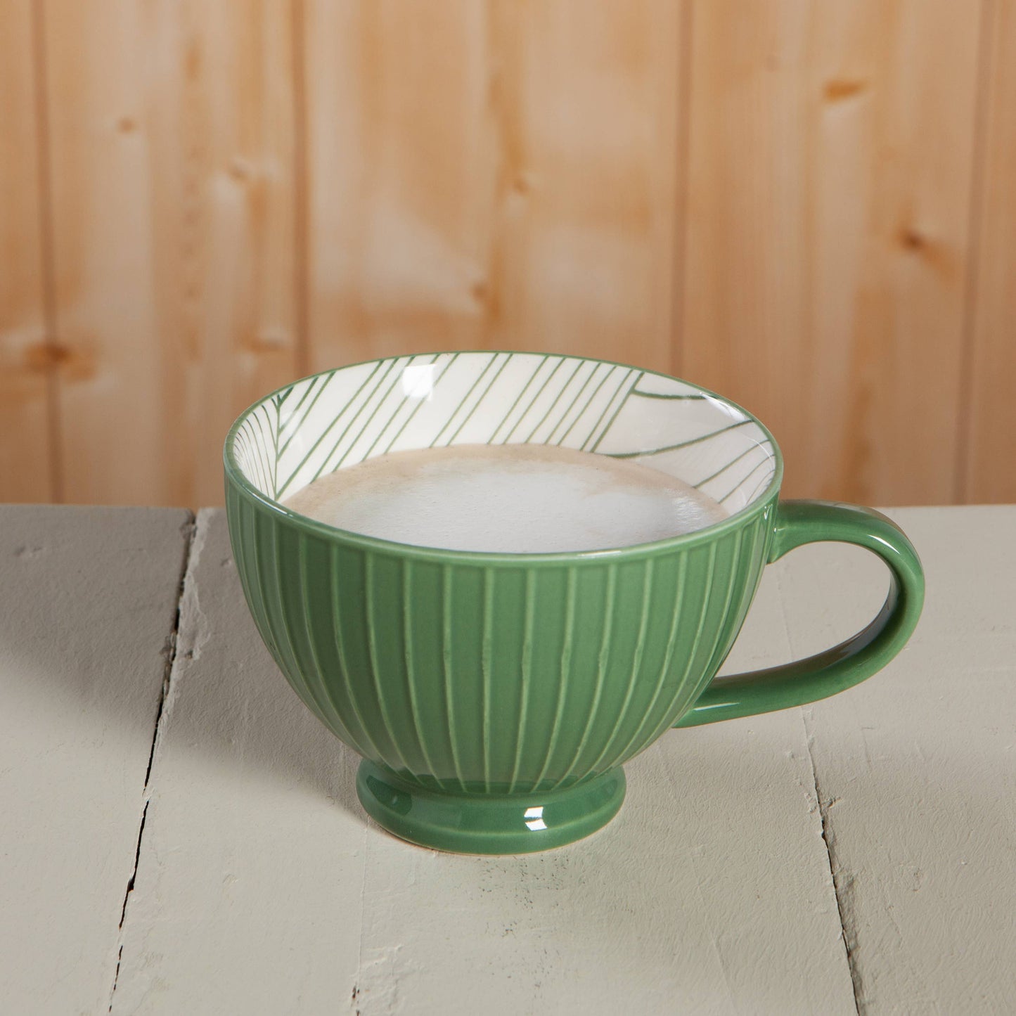 Elm Green Stamped Latte Mug