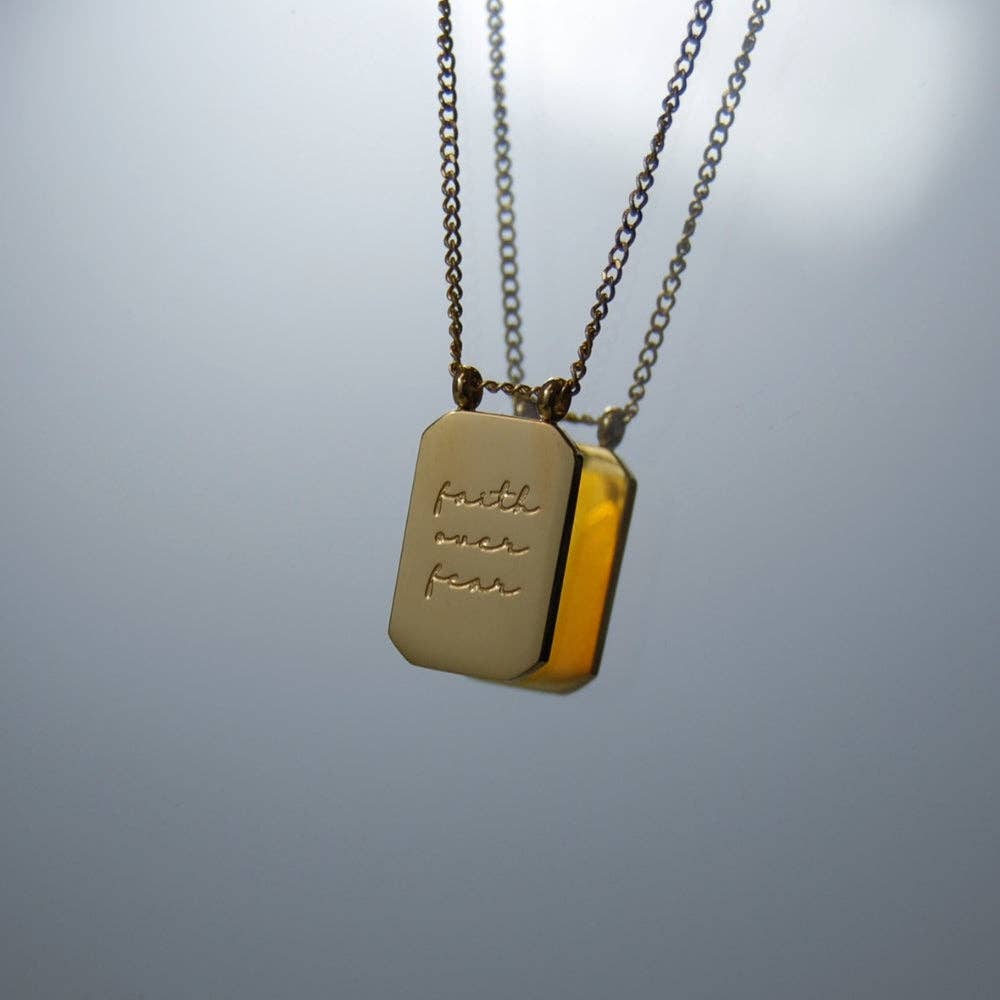 Faith Over Fear Necklace in Silver