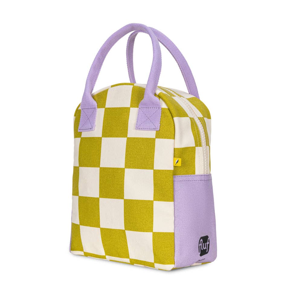 Zipper Lunch Bag - Checks Pear