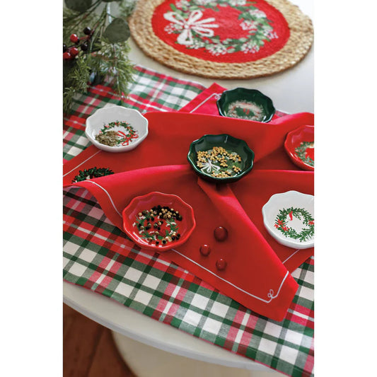 Wreaths Shaped Christmas Pinch Bowls (Set of 6)