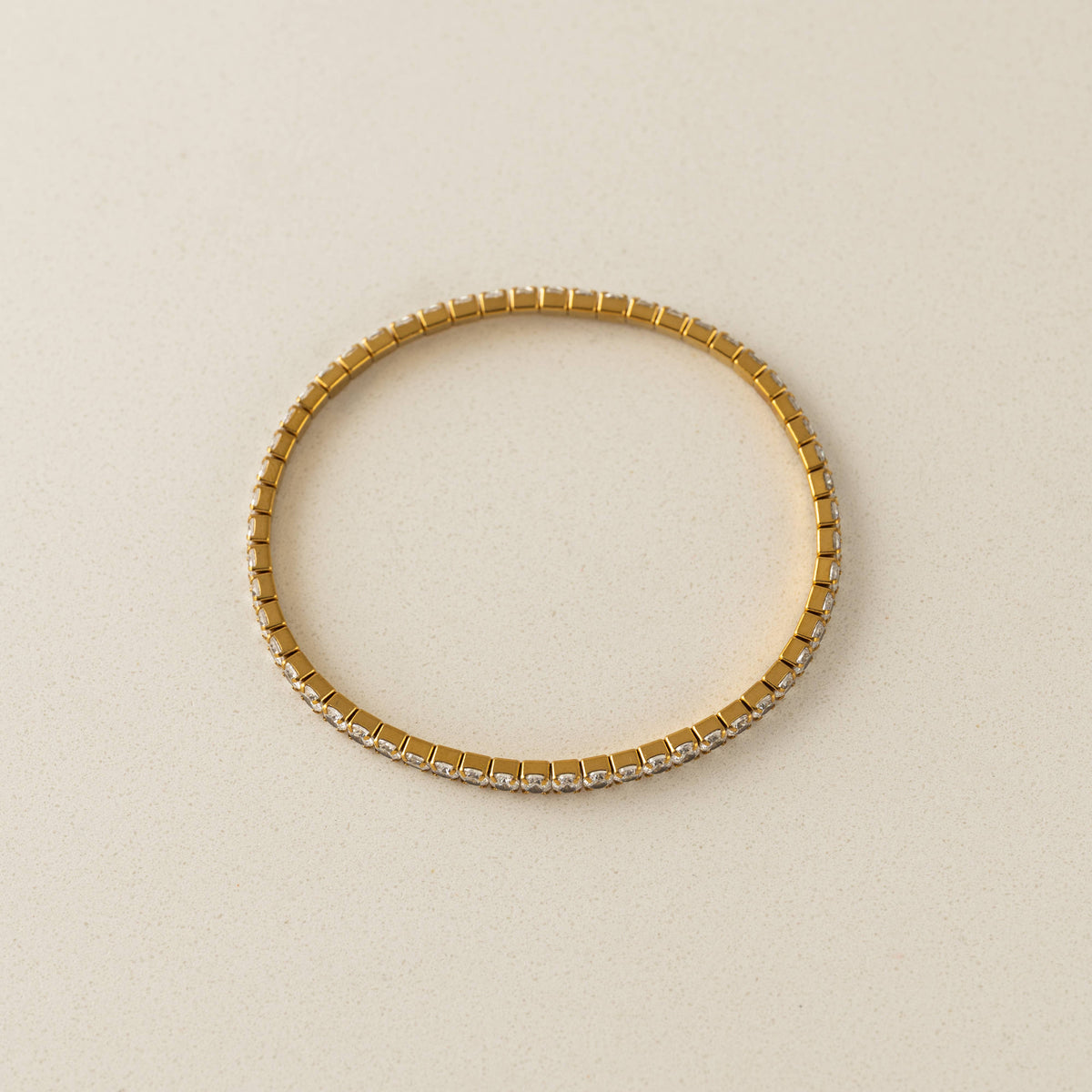 Stretch CZ Tennis Bracelet in Gold
