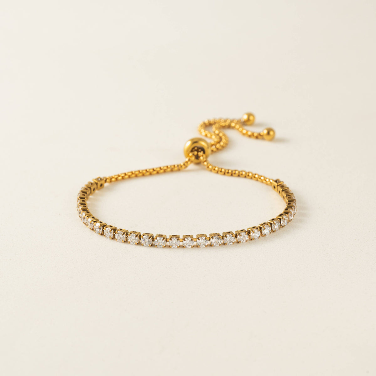 Round Prism Tennis Bracelet in Gold