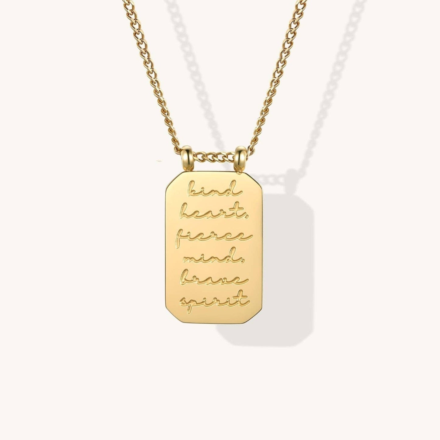 Kind Heart, Fierce Mind, Brave Spirit Necklace in Gold