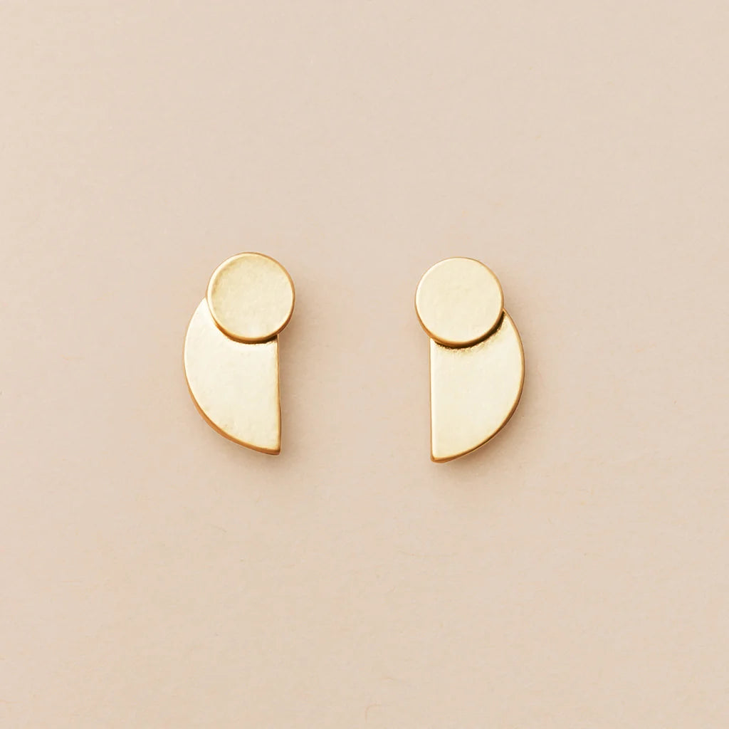 Refined Earring Collection - Eclipse Stud/Gold Vermeil
