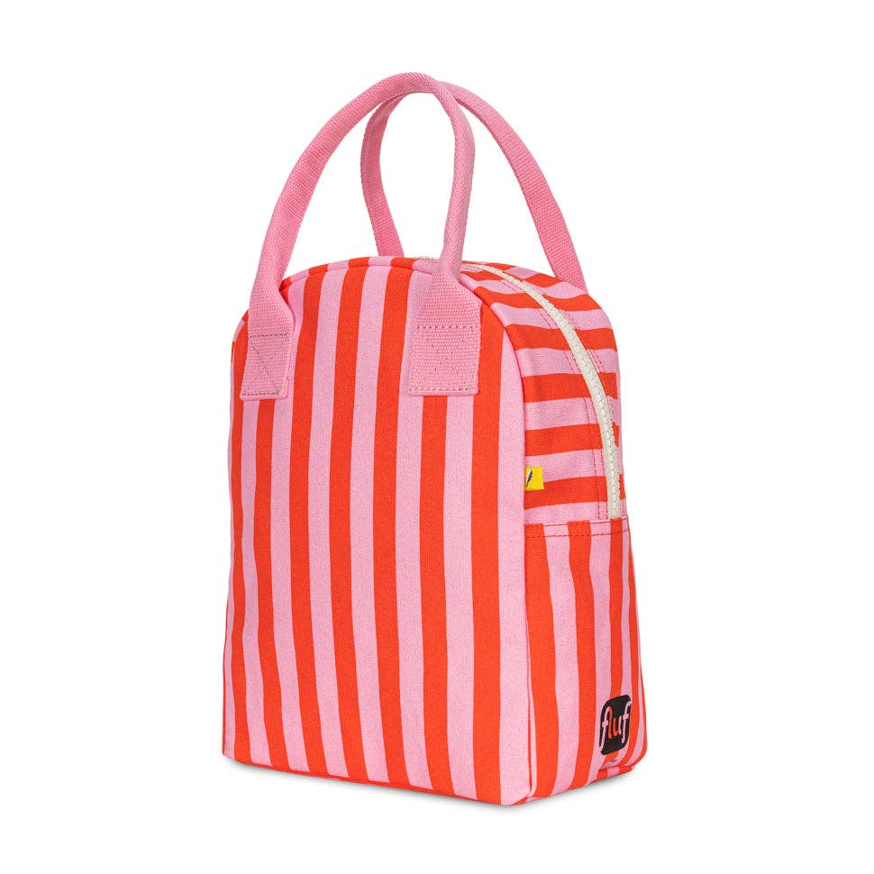 Zipper Lunch Bag - Awning Stripe Pink