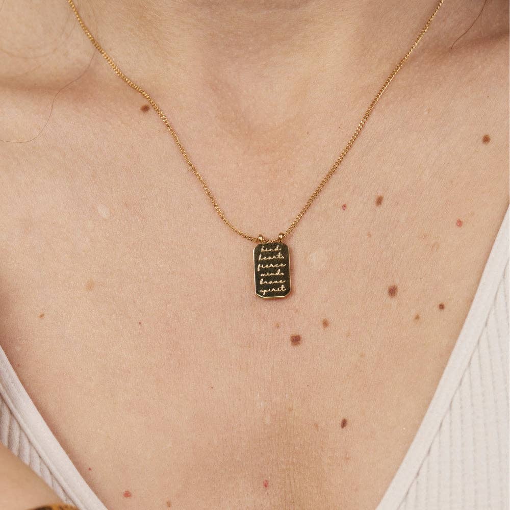 Kind Heart, Fierce Mind, Brave Spirit Necklace in Silver