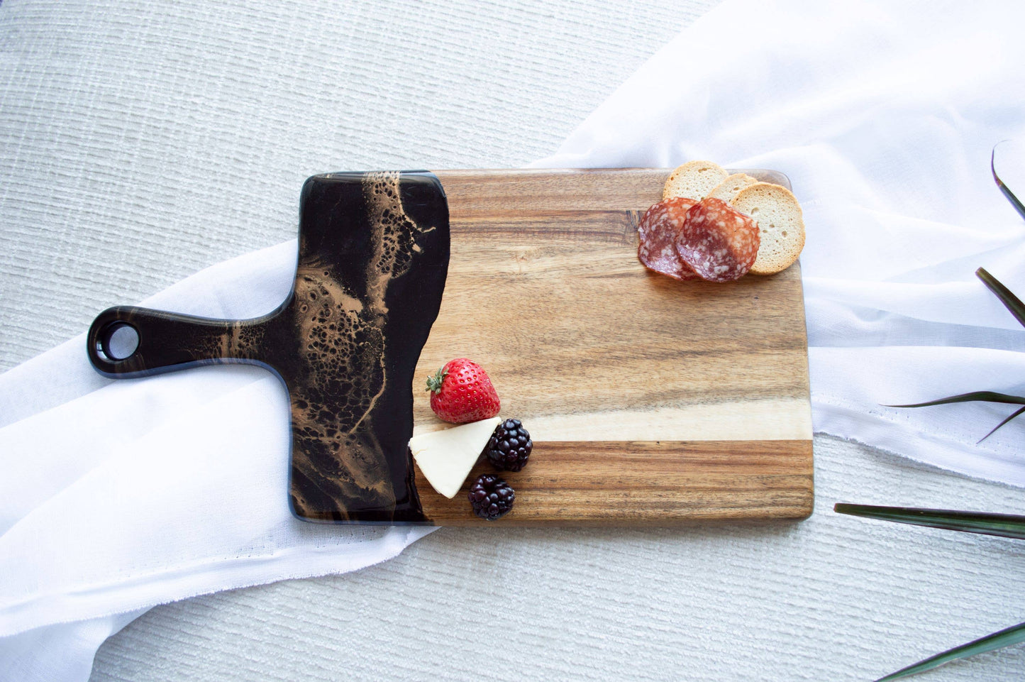 Medium Acacia Cheese Boards in Navy