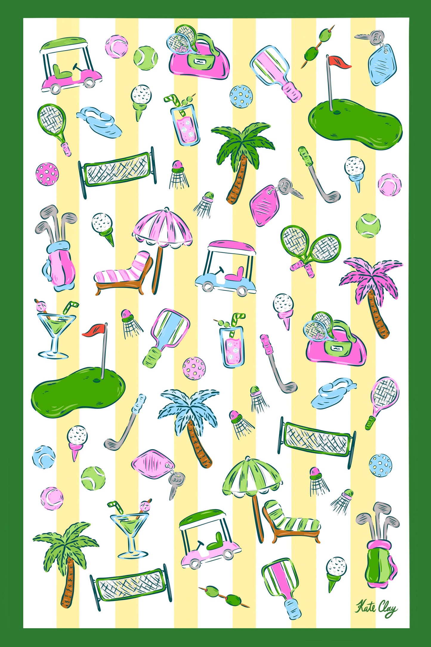 Country Club Double Sided Tea Towel