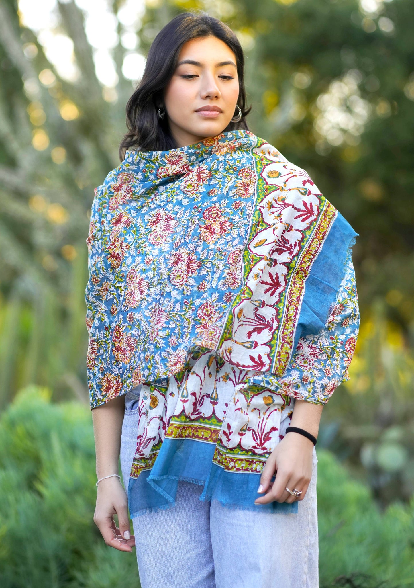 Nila Block Print Cotton Scarf