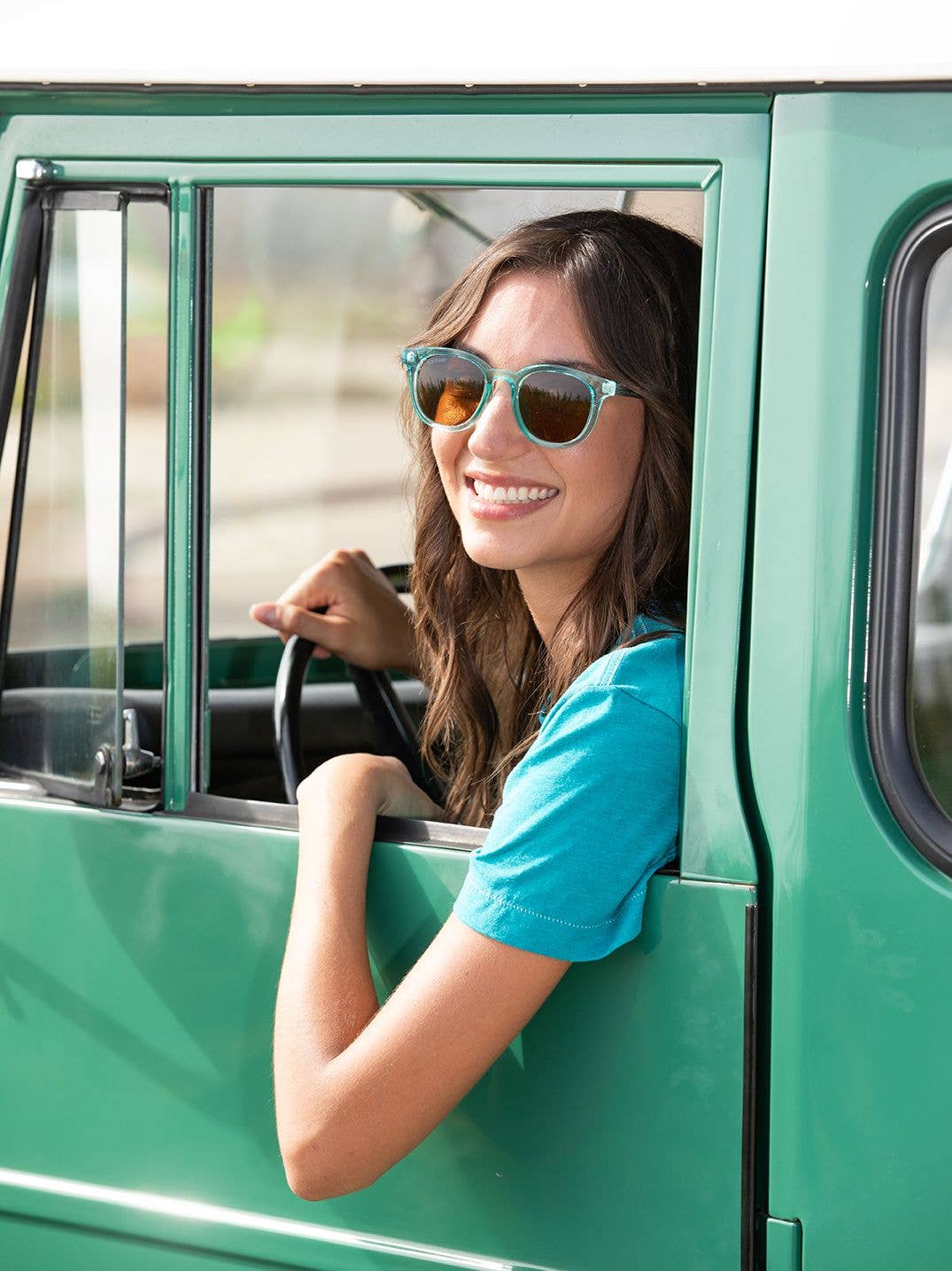 Gram Sunglasses - Crystal Turq / Brown Polarized Lens