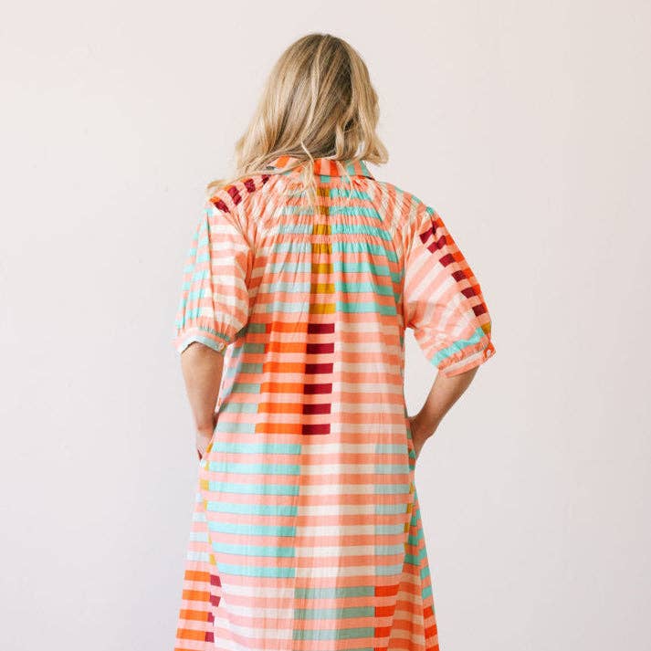 Apricot Colorful Stripe Oasis Dress