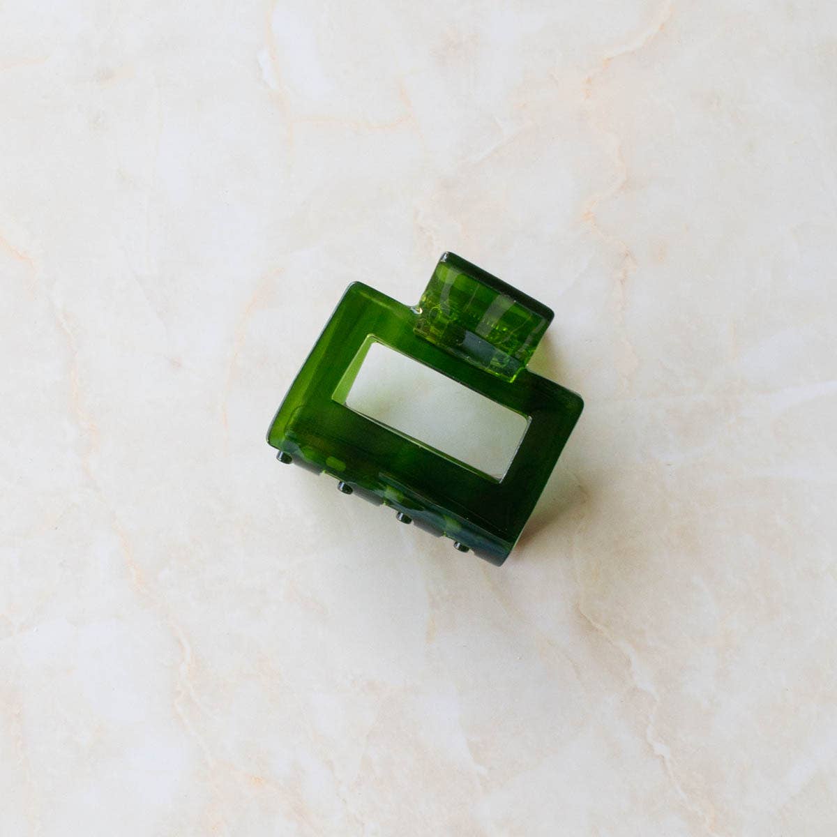 Eco Kylie Cellulose Acetate Hair Clip: Forest Moss