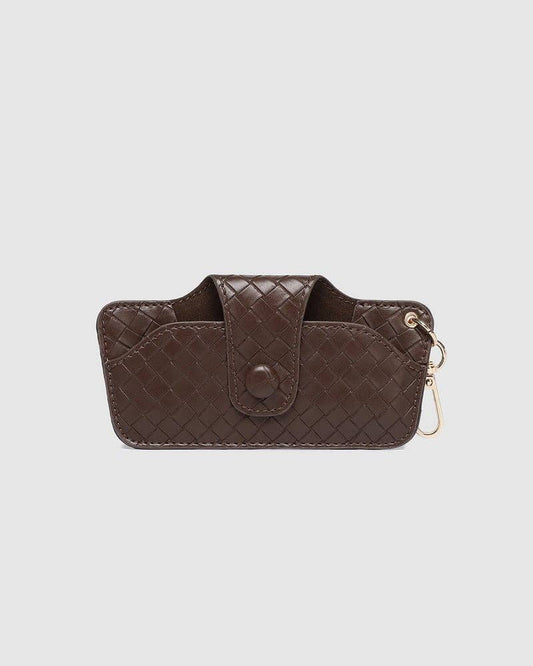 Skittle Sunglass Case - Woven Chocolate: Vegan - Polyurethane / Women-Owned, Cruelty-Free
