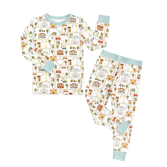 Let's Go! Bamboo Long Sleeve Kids Pajama Pants Set