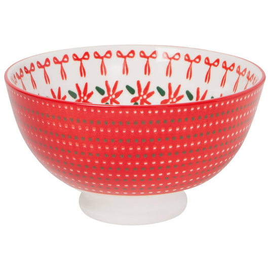 Wreaths Stamped Christmas Bowl 4 Inch