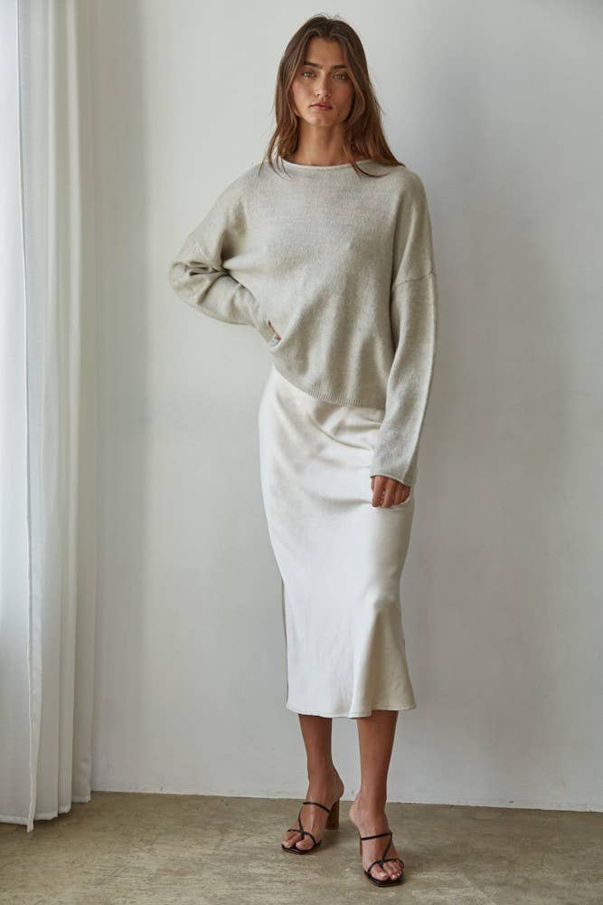 The Cozy Rolled Neck Sweater in Off White