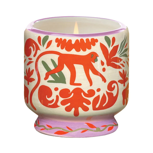 A Dopo Handpainted "Jungle" Ceramic Candle - Coconut & Amber