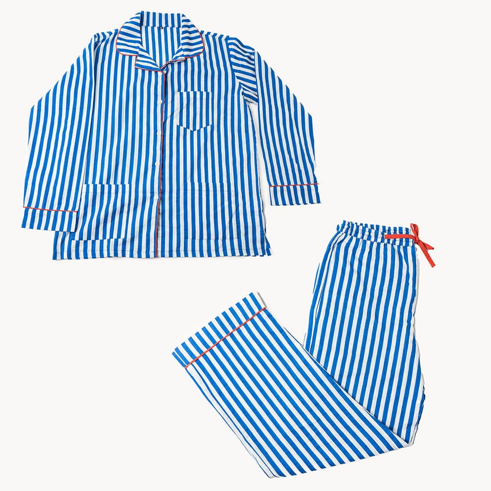 Bonnie Pajama Set in Blue & White