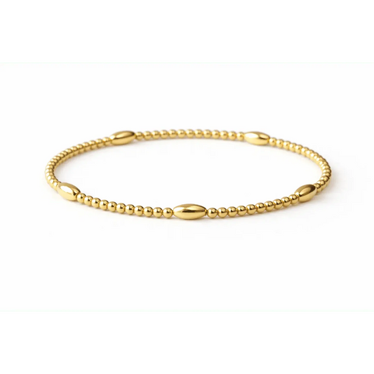 Classic Oval All Gold Bracelet - 7"