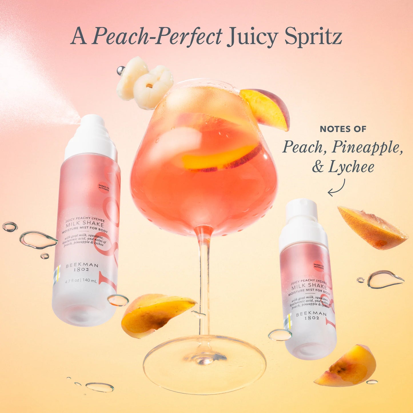 Juicy Peachy Lychee Milk Shake Moisture Mist For Body
