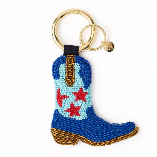 Riley Cowgirl Boot Beaded Bag Charm
