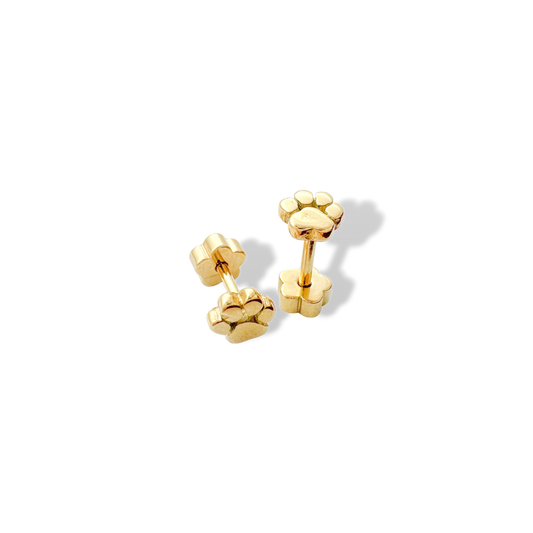 Paw Prints Tiny Stud Earrings