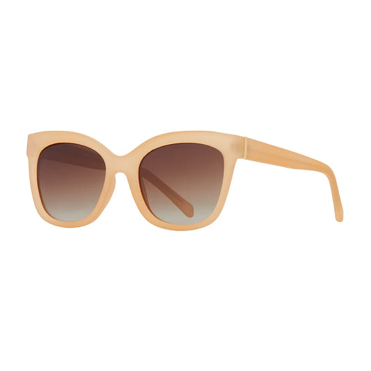 Ellyn Sunglasses in Matte Beige and Walnut Wood