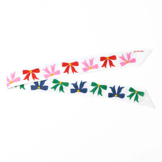 Camile Skinny Scarf in Bow Print