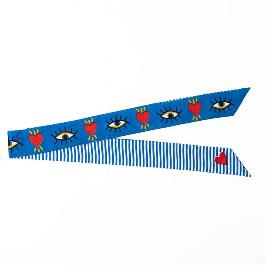 Camile Skinny Scarf in Evil Eye Print