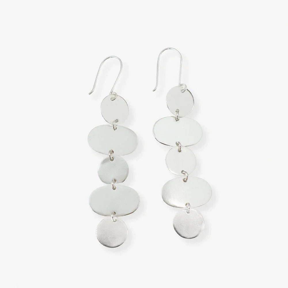 Gretchen Oval Circle Earrings Silver