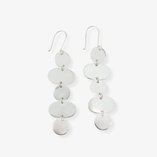 Gretchen Oval Circle Earrings Silver