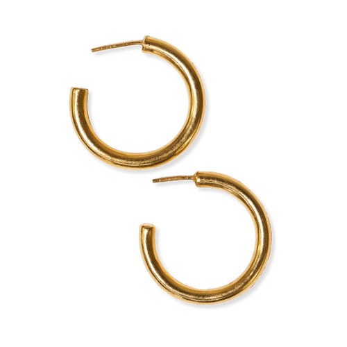 Gemma Everyday Small Chunky Hoop Earrings Brass