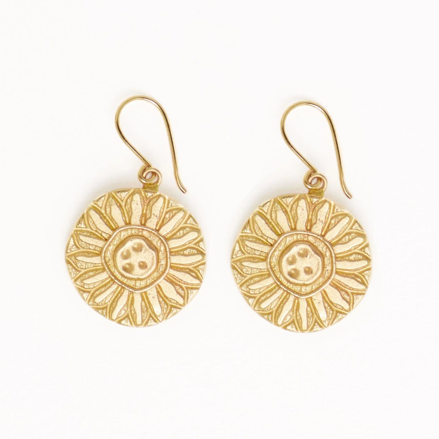 Mara Round Sunflower Dangle Earring