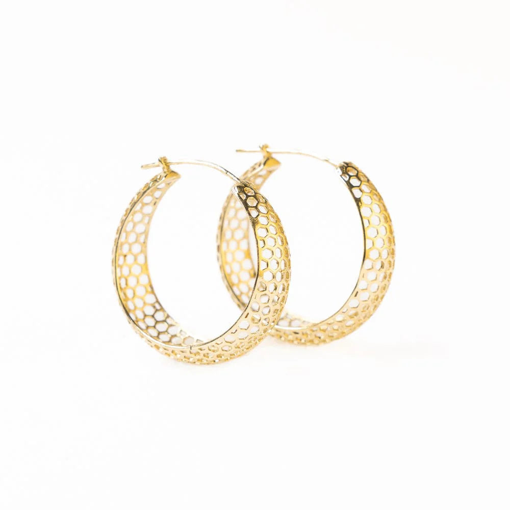 Gretchen Honeycomb Hoop Earrings