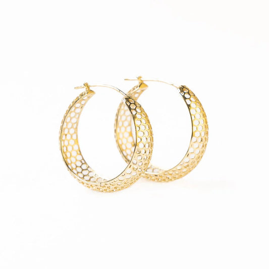 Gretchen Honeycomb Hoop Earrings