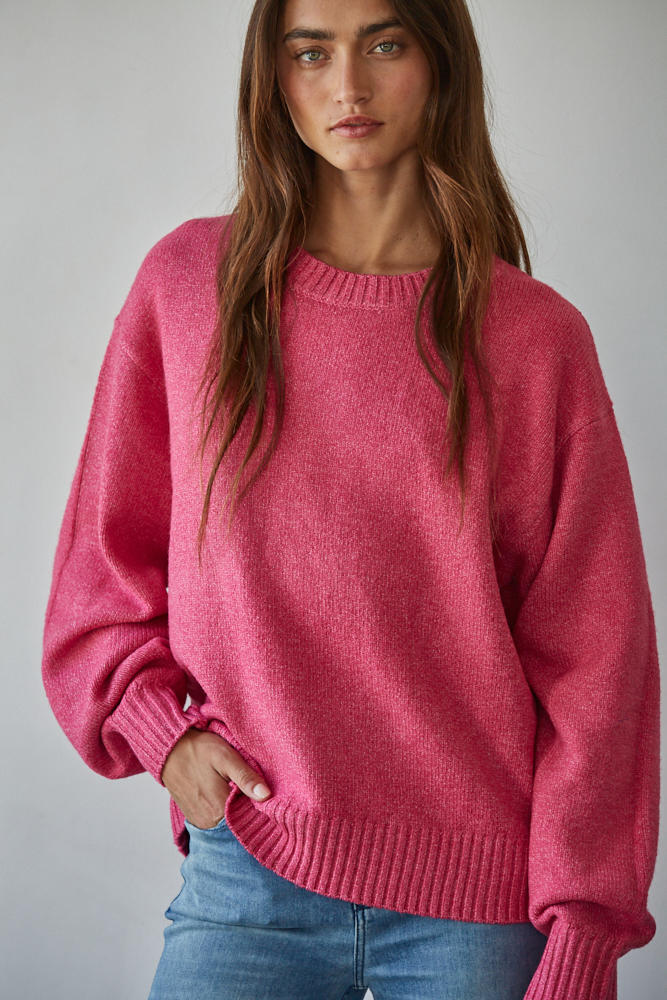 Desiree Pullover Sweater in Deep Pink