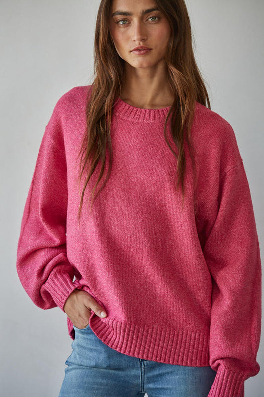 Desiree Pullover Sweater in Deep Pink