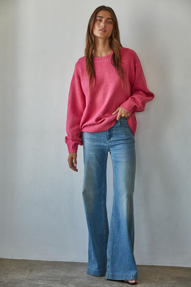 Desiree Pullover Sweater in Deep Pink