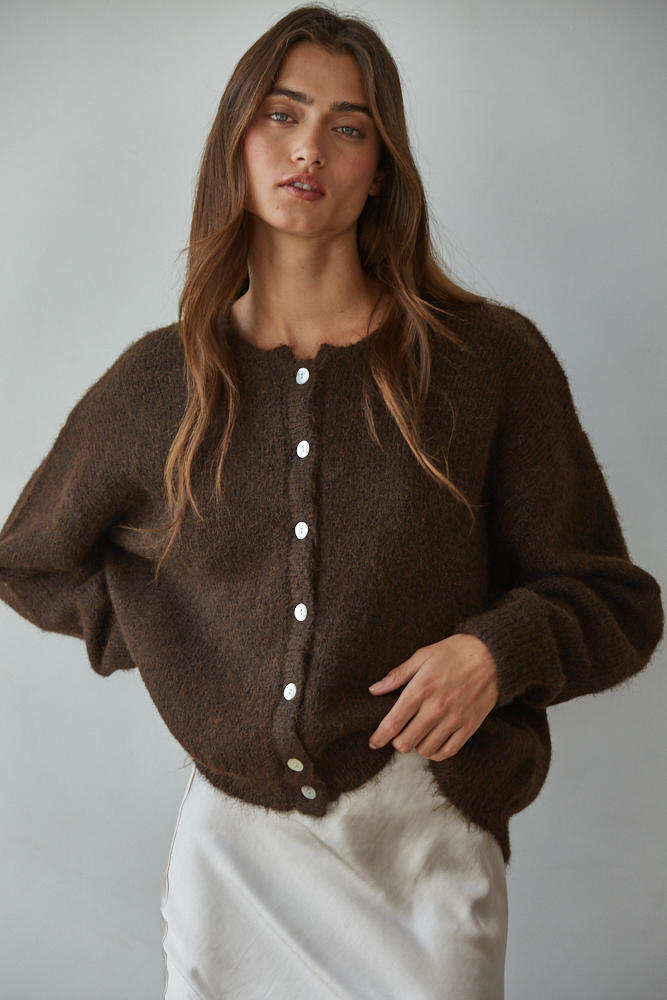 Lucas Cardigan in Chocolate